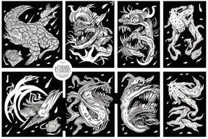 nature space freedom earth monster tattoo idea