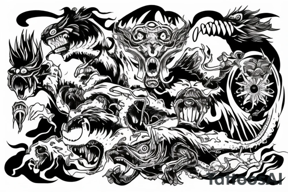 nature space freedom earth monster motorcycle tattoo idea