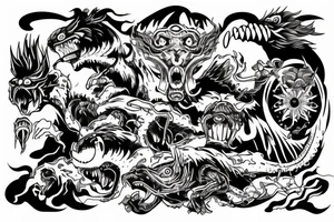 nature space freedom earth monster motorcycle tattoo idea