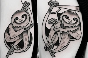 Sloth weightling with a sword tattoo idea
