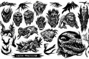 nature space freedom earth monster motorcycle tattoo idea