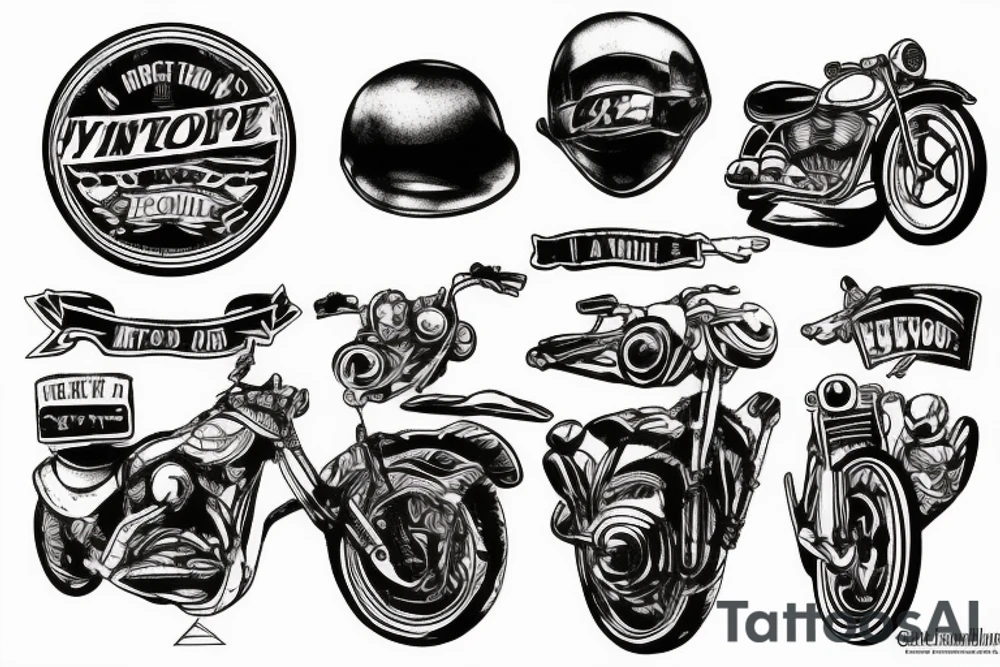 vintage moto boy road tattoo idea