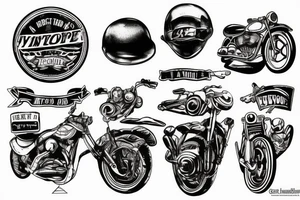 vintage moto boy road tattoo idea