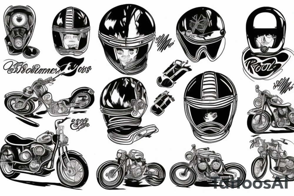 vintage moto boy road tattoo idea
