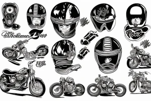 vintage moto boy road tattoo idea