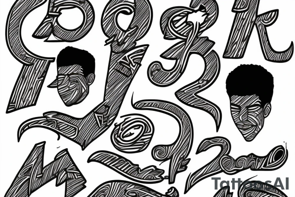 Black and White men embracing with the name Telvin & David tattoo idea