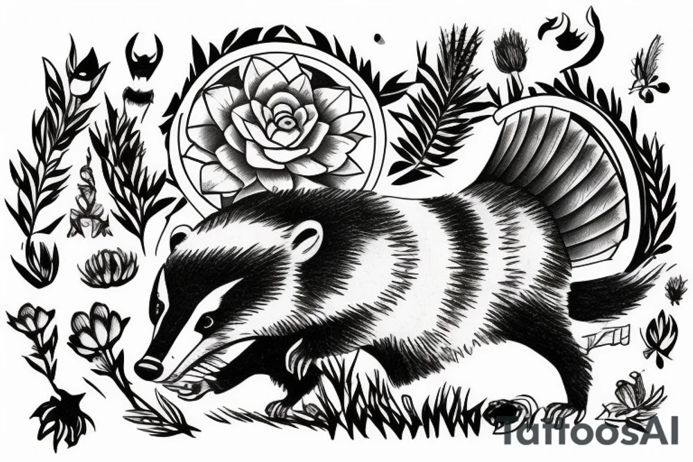 Badger in a tank tattoo idea