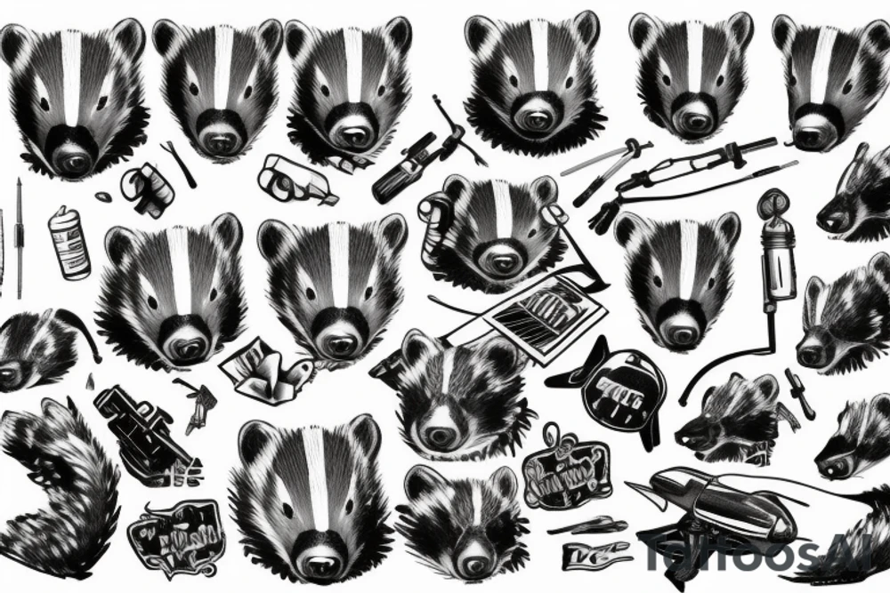 Military badger tattoo idea