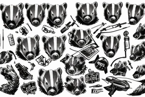 Military badger tattoo idea