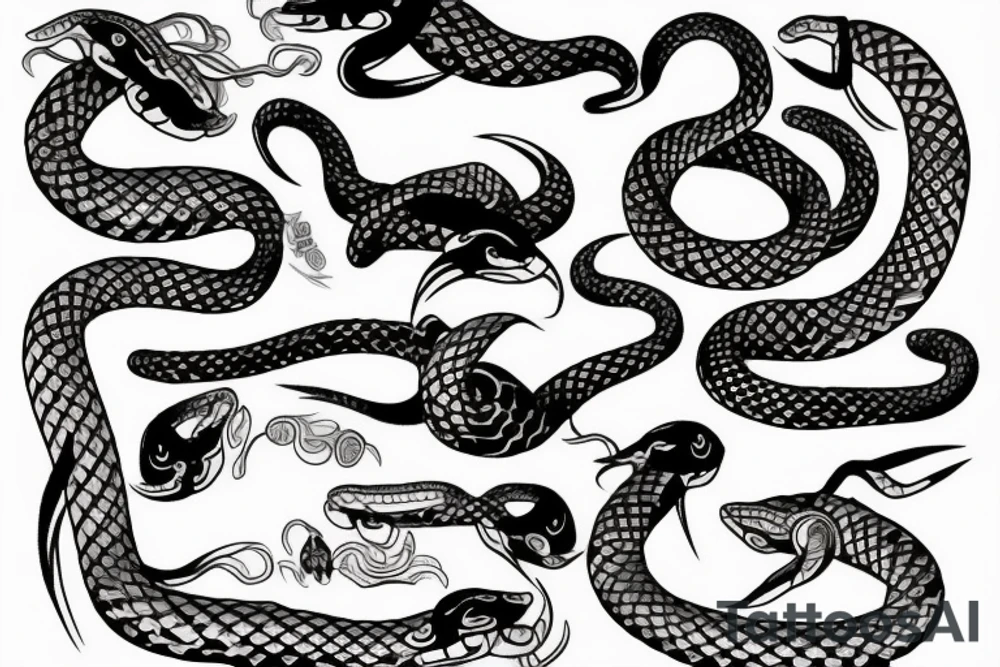 greek snake japan tattoo idea
