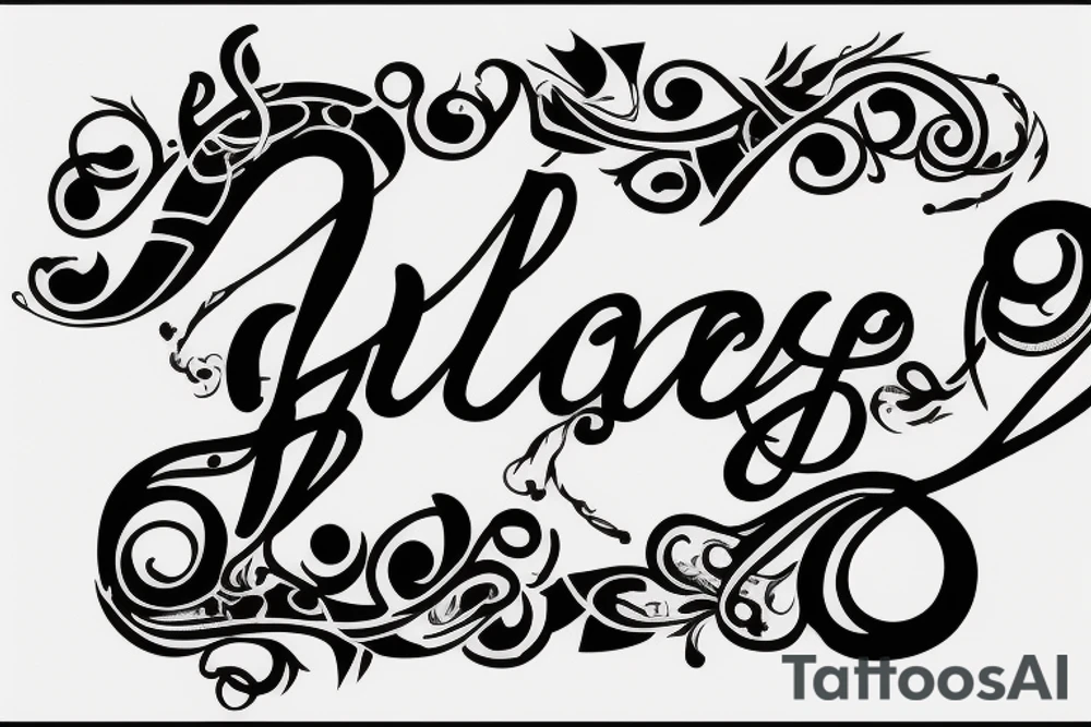 The letter E and U together in cursive tattoo idea