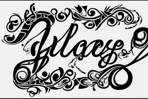 The letter E and U together in cursive tattoo idea