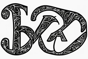 The letter E and U together in cursive tattoo idea