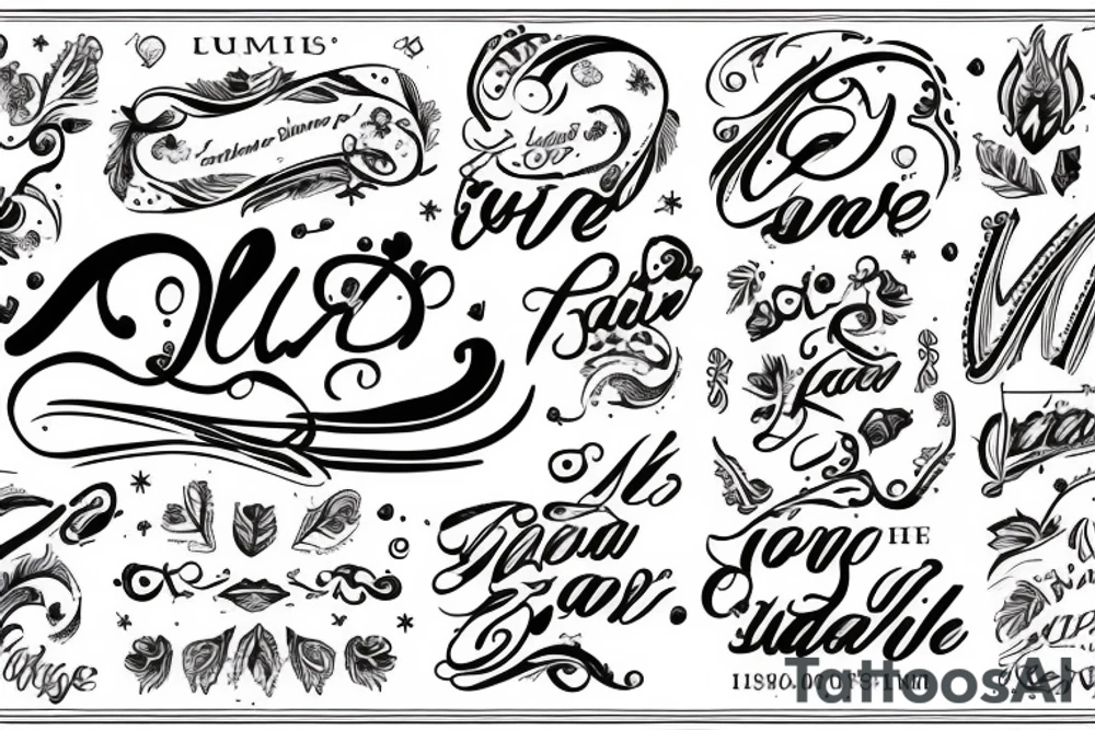 U,E together in cursive tattoo idea