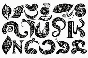 U,E together in cursive tattoo idea