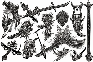 warrior with sword tattoo idea