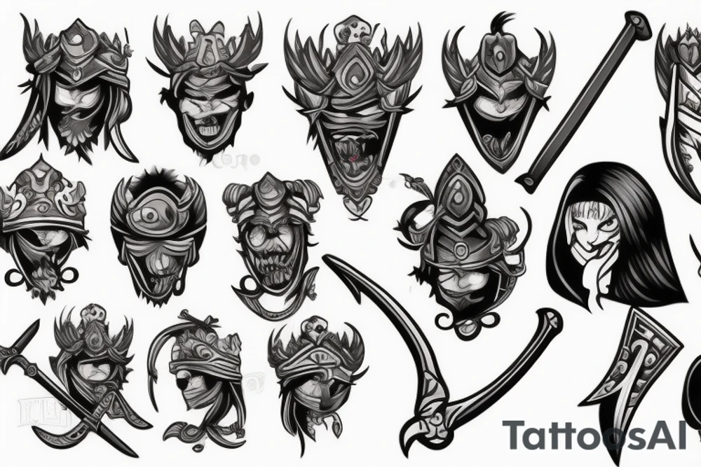 warrior with sword tattoo idea