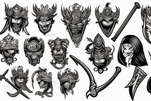 warrior with sword tattoo idea
