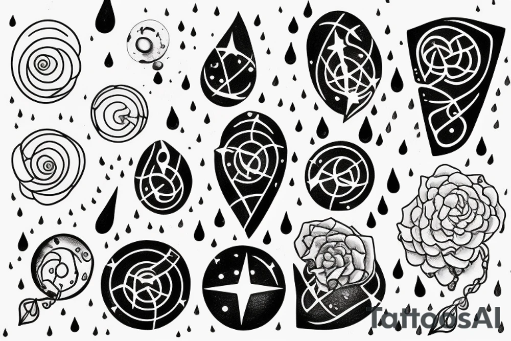 Rain falling from the stars tattoo idea