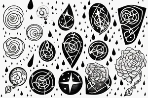 Rain falling from the stars tattoo idea
