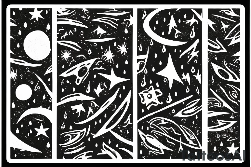 Rain falling from the stars tattoo idea