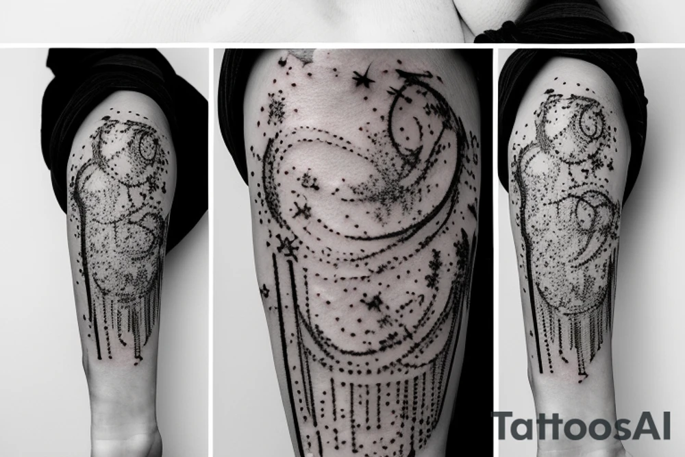 Rain falling from the stars a small tattoo tattoo idea