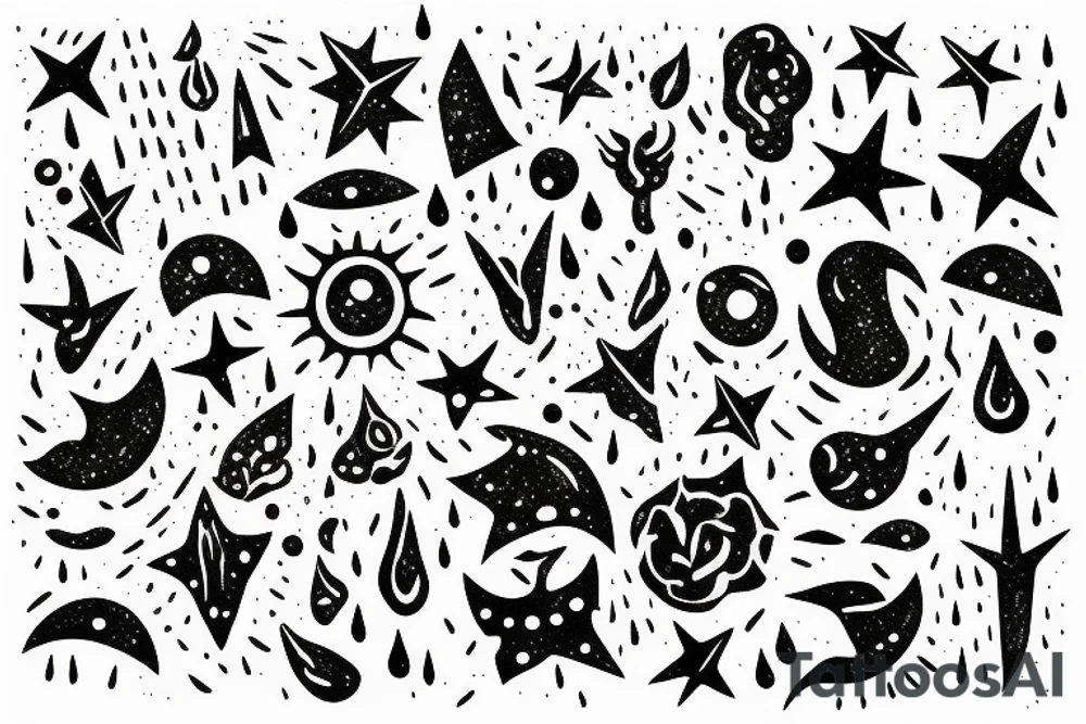 Rain falling from the stars a small tattoo tattoo idea