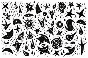 Rain falling from the stars a small tattoo tattoo idea
