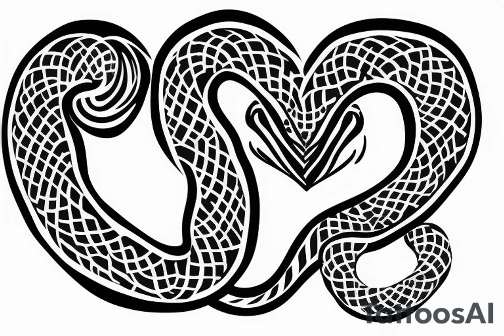 Snake around heart tattoo idea