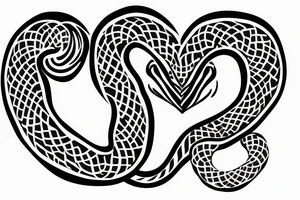 Snake around heart tattoo idea