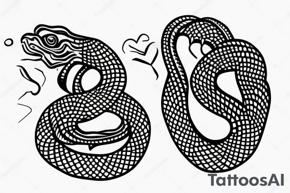 Snake around heart tattoo idea