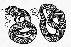 Snake around heart tattoo idea