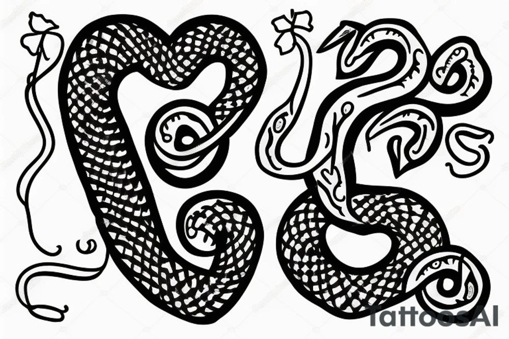 Snake around heart tattoo idea