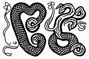 Snake around heart tattoo idea