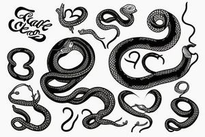Snake around heart tattoo idea