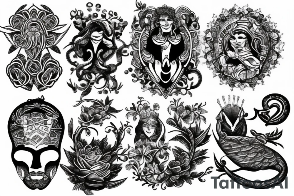antique god tattoo idea