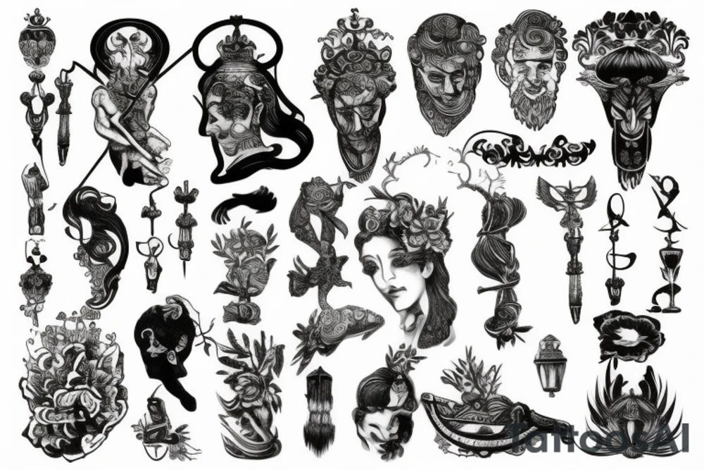 antique god tattoo idea