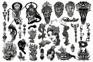 antique god tattoo idea