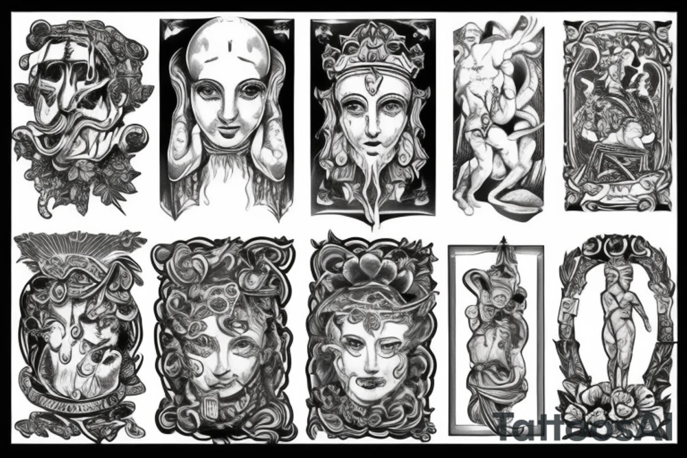 antique god tattoo idea