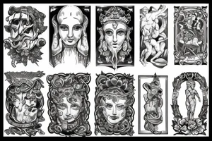 antique god tattoo idea
