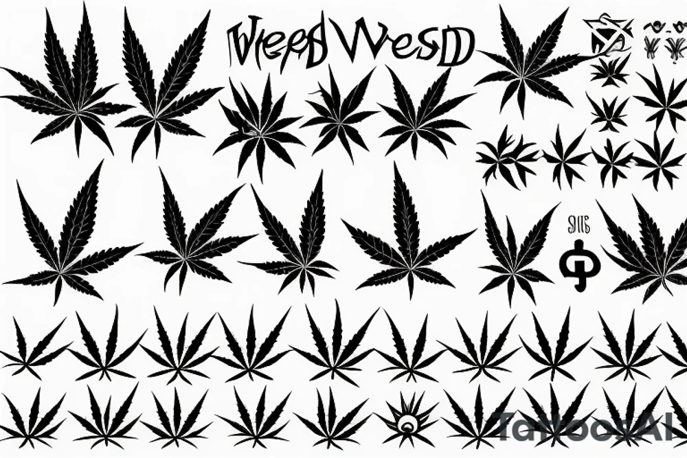 Weed symbol with joints tattoo idea