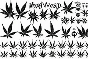 Weed symbol with joints tattoo idea