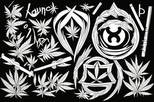 Weed symbol with joints tattoo idea