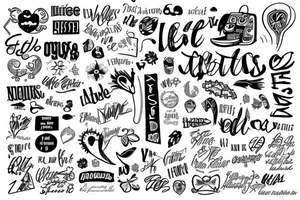 Letters collage tattoo idea