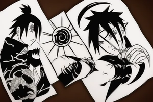 Itachi ushiha and Naruto tattoo idea
