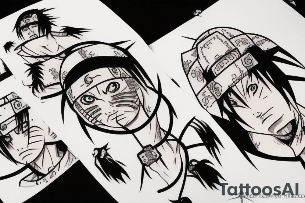 Itachi ushiha and Naruto tattoo idea