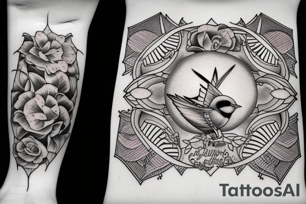 A moon and a swallow with the text free your mind tattoo idea A moon and a swallow with the text free your mind tattoo idea