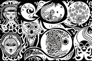 Free your mind and moon tattoo idea