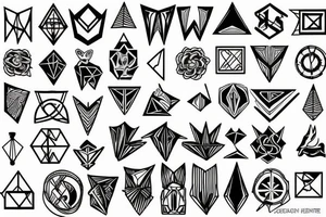 extreme minimalist an geometric 4 cardinal virtues tattoo idea