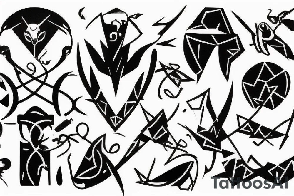 extreme minimalist of the 4 cardinal virtues tattoo idea
